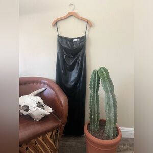 Club L London Black Faux Leather Dress